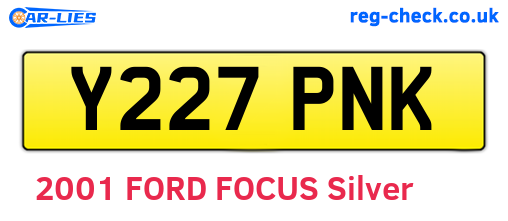 Y227PNK are the vehicle registration plates.