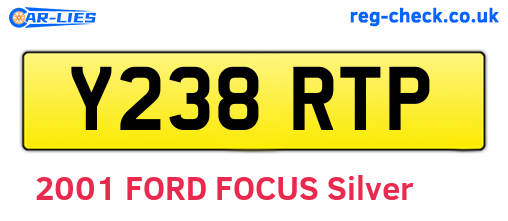 Y238RTP are the vehicle registration plates.
