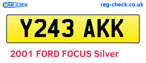 Y243AKK are the vehicle registration plates.
