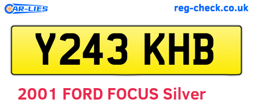 Y243KHB are the vehicle registration plates.