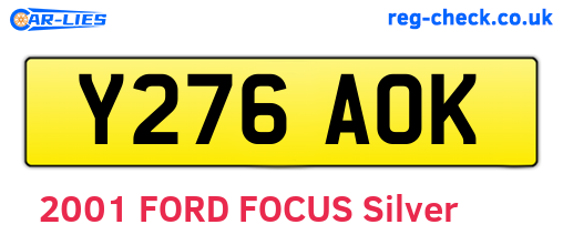 Y276AOK are the vehicle registration plates.
