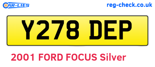 Y278DEP are the vehicle registration plates.