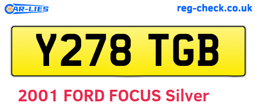 Y278TGB are the vehicle registration plates.