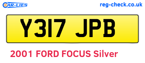 Y317JPB are the vehicle registration plates.