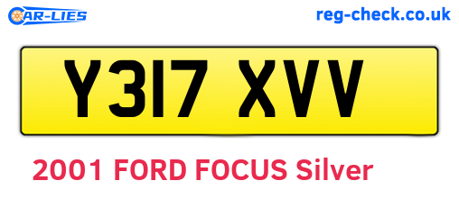 Y317XVV are the vehicle registration plates.
