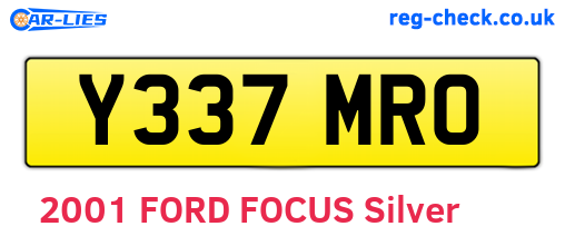 Y337MRO are the vehicle registration plates.