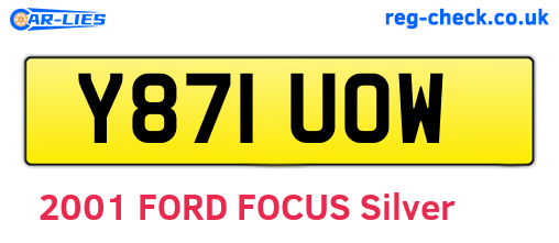 Y871UOW are the vehicle registration plates.