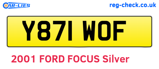 Y871WOF are the vehicle registration plates.
