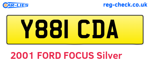 Y881CDA are the vehicle registration plates.