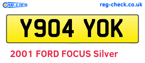 Y904YOK are the vehicle registration plates.