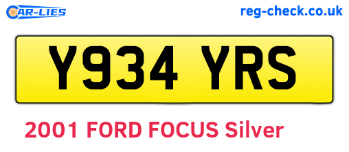 Y934YRS are the vehicle registration plates.