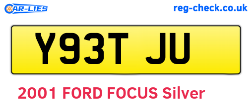 Y93TJU are the vehicle registration plates.