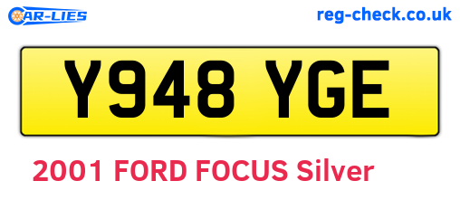 Y948YGE are the vehicle registration plates.