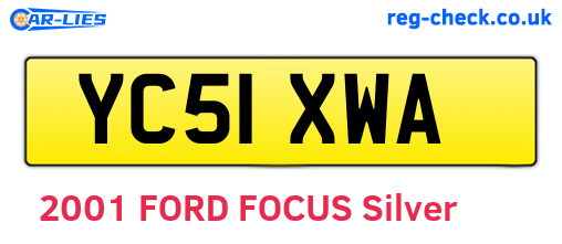YC51XWA are the vehicle registration plates.
