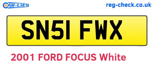 SN51FWX are the vehicle registration plates.