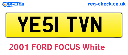 YE51TVN are the vehicle registration plates.