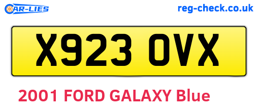 X923OVX are the vehicle registration plates.