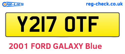 Y217OTF are the vehicle registration plates.