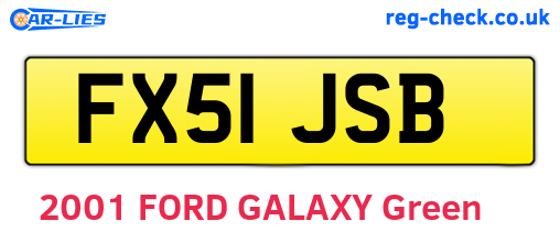 FX51JSB are the vehicle registration plates.