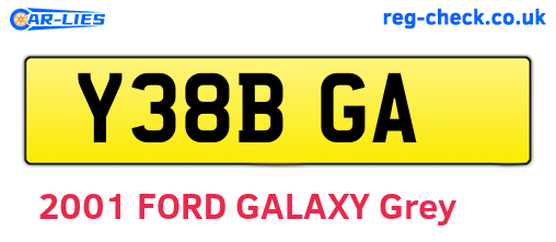 Y38BGA are the vehicle registration plates.