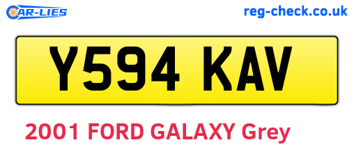 Y594KAV are the vehicle registration plates.