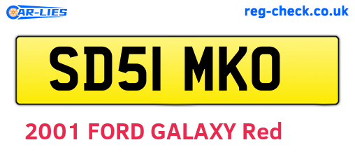 SD51MKO are the vehicle registration plates.