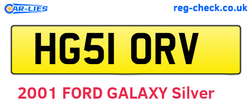 HG51ORV are the vehicle registration plates.