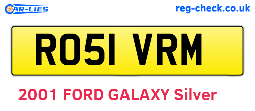 RO51VRM are the vehicle registration plates.