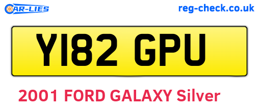 Y182GPU are the vehicle registration plates.