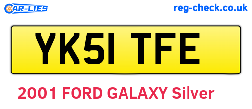 YK51TFE are the vehicle registration plates.