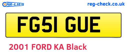 FG51GUE are the vehicle registration plates.