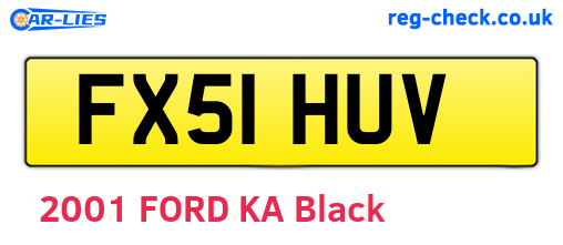 FX51HUV are the vehicle registration plates.