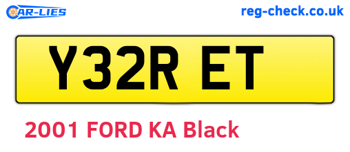 Y32RET are the vehicle registration plates.