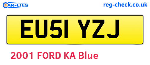 EU51YZJ are the vehicle registration plates.