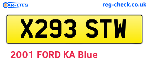 X293STW are the vehicle registration plates.
