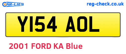 Y154AOL are the vehicle registration plates.