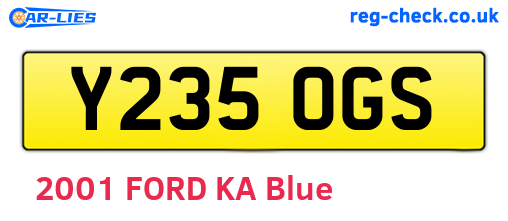 Y235OGS are the vehicle registration plates.