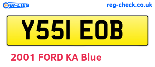 Y551EOB are the vehicle registration plates.