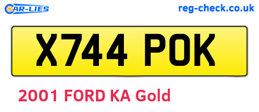 X744POK are the vehicle registration plates.