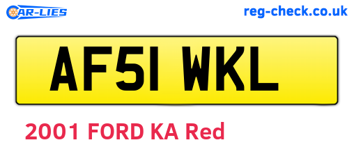 AF51WKL are the vehicle registration plates.