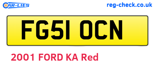 FG51OCN are the vehicle registration plates.