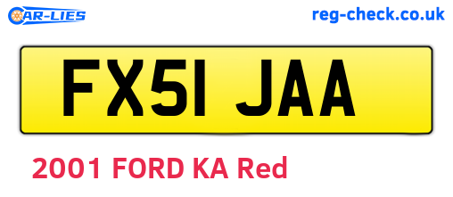 FX51JAA are the vehicle registration plates.
