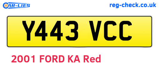 Y443VCC are the vehicle registration plates.