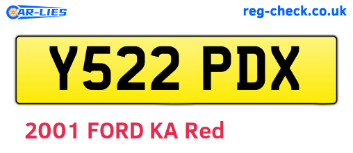 Y522PDX are the vehicle registration plates.