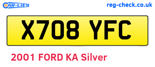 X708YFC are the vehicle registration plates.