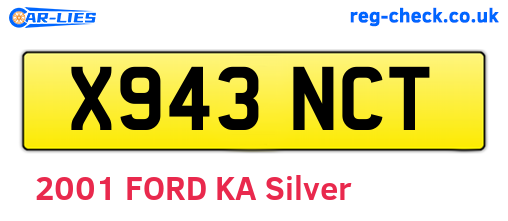 X943NCT are the vehicle registration plates.