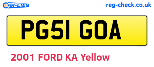 PG51GOA are the vehicle registration plates.