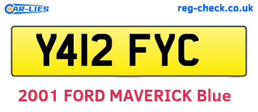 Y412FYC are the vehicle registration plates.