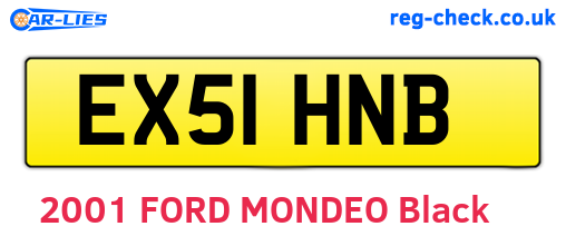 EX51HNB are the vehicle registration plates.