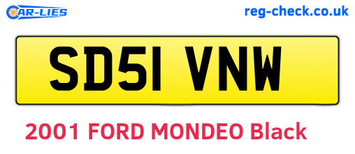 SD51VNW are the vehicle registration plates.